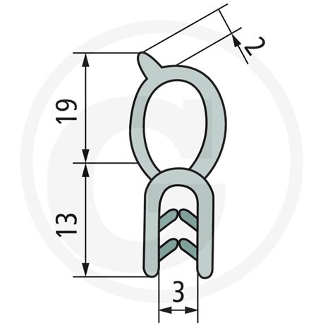 Nakładka krawędziwa górna uszczelka 19/32 -25m4059139280599