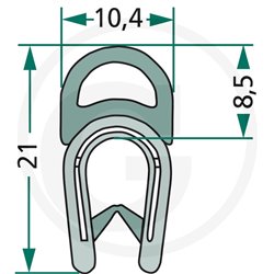 Nakładka krawędziwa górna uszczelka 10,4x8,5/21 -1m4059139279685
