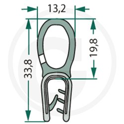 Nakładka krawędziwa górna uszczelka 13,2x19,8/33,8 -1m4059139279708