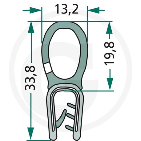 Nakładka krawędziwa górna uszczelka 13,2x19,8/33,8 -5m4059139280155