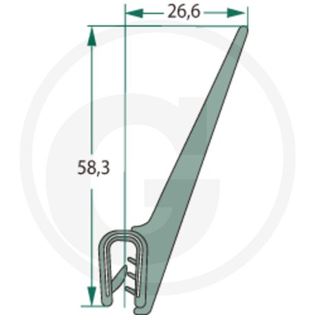 Nakładka krawędziwa 2,4mm z płetwą 26,6 -5m4059139280285