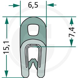 Nakładka krawędziwa górna uszczelka 6,5x74/15,1 -25m4059139280520