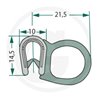 Nakładka krawędziwa boczna uszczelka 21,5x14,5 -50m