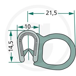 Nakładka krawędziwa boczna uszczelka 21,5x14,5 -50m