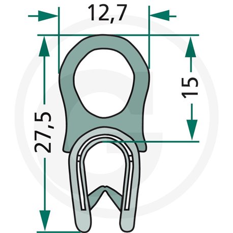 Nakładka krawędziwa górna uszczelka 12,7x15/27,5 -1m4059139279678