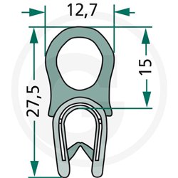 Nakładka krawędziwa górna uszczelka 12,7x15/27,5 -5m4059139280094