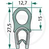 Nakładka krawędziwa górna uszczelka 12,7x15/27,5 -5m