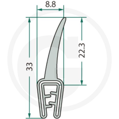Nakładka krawędziwa 1-2,5 z płetwą 22,3 -5m4059139280049