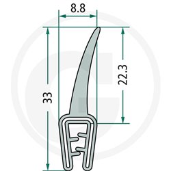 Nakładka krawędziwa 1-2,5 z płetwą 22,3 -50m