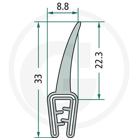 Nakładka krawędziwa 1-2,5 z płetwą 22,3 -50m