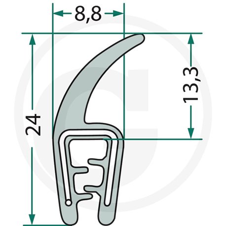 Nakładka krawędziwa 1-2.5mm z płetwą 13,3 -1m4059139279791