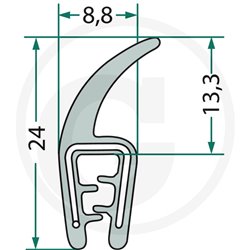Nakładka krawędziwa 1-2.5mm z płetwą 13,3 -25m4059139280605