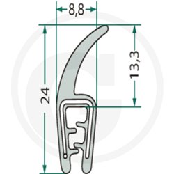 Nakładka krawędziwa 1-2.5mm z płetwą 13,3 -5m4059139280209