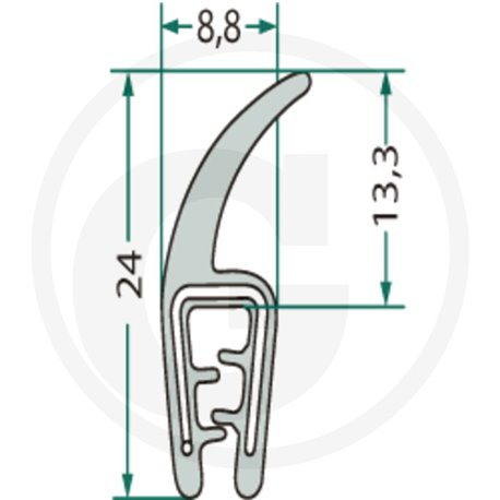 Nakładka krawędziwa 1-2.5mm z płetwą 13,3 -5m4059139280209