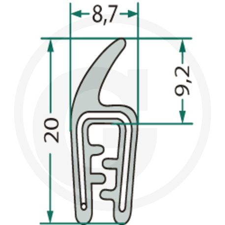 Nakładka krawędziwa 1-2mm z płetwą 9,2 -1m4059139279784