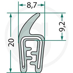 Nakładka krawędziwa 1-2mm z płetwą 9,2 -25m