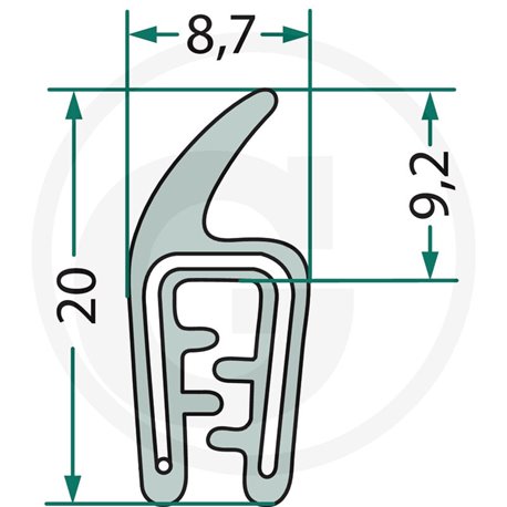 Nakładka krawędziwa 1-2mm z płetwą 9,2 -25m