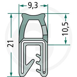 Nakładka krawędziwa górna uszczelka 9,3/10,5x21 - 1m4059139279869