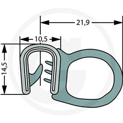 Nakładka krawędziwa boczna uszczelka 21,9x14,5 - 25m4059139280322