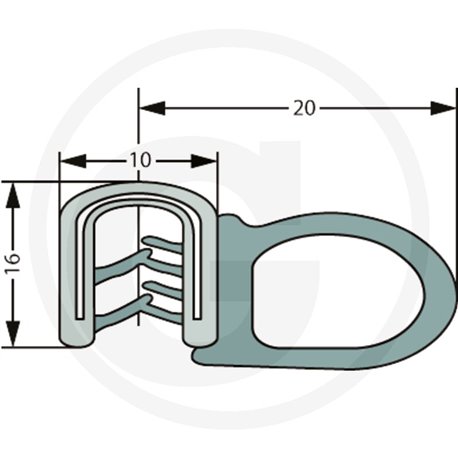 Nakładka krawędziwa boczna uszczelka 20x16 -25m4059139280315