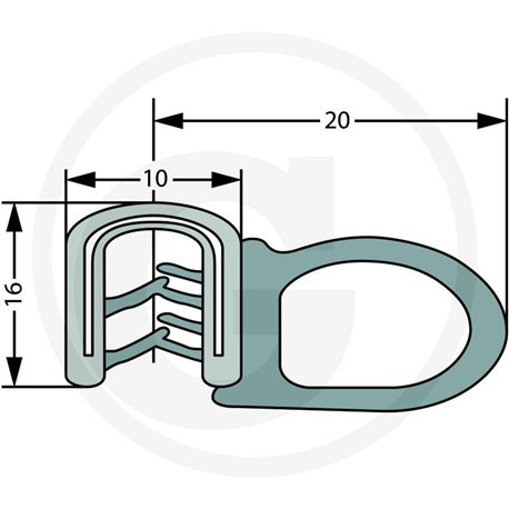 Nakładka krawędziwa boczna uszczelka 20x16 -5m4059139279937