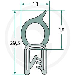 Nakładka krawędziwa górna uszczelka 13x18/29,5 -5m4059139280148