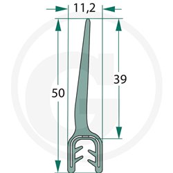Nakładka krawędziwa 2-4mm z płetwą 39m- 1m4059139279876