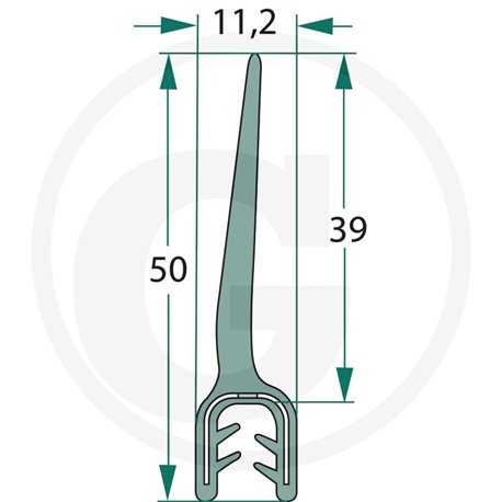 Nakładka krawędziwa 2-4mm z płetwą 39m- 1m4059139279876