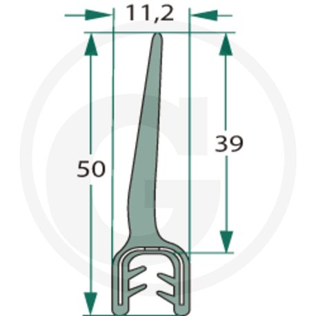 Nakładka krawędziwa 2-4mm z płetwą 39m- 5m4059139280261