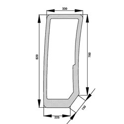 Case 44911514 Szyba boczna prawa Ergis 2200-44911514G