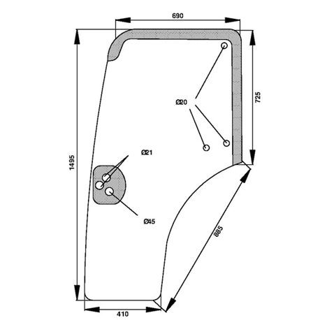 Case 44910453 Szyba drzwi lewa2200-44910453G