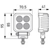 Lampa robocza, kwadratowa, 4 LED, 1700 lm 12/24V, ValueFit Hella