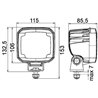 Lampa robocza LED, 4000 lm, prostokątna, 12/24V, 115x85.5x132.5 mm, wtyczka Deutsch, 8 LED, Hella