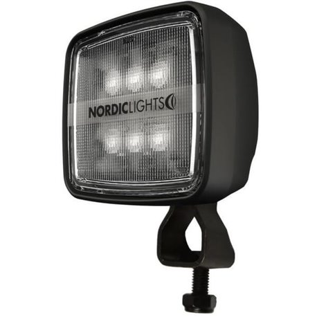 Lampa robocza LED, kwadratowa, 20W 1900lm 12/24V biała, 59x104x94 mm z wtyczką Deutsch 2-pin, światło szerokokątne, 6 LED, KL 20