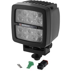 Lampa robocza LED, kwadratowa, 41W 4200lm 12/24V przykręcana z wtyczką Deutsch 2-pin, światło rozproszone, 10 LED, Scorpius GO 4