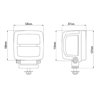 Lampa robocza LED, kwadratowa, 41W 4200lm 12/24V przykręcana z wtyczką Deutsch 2-pin, światło rozproszone, 10 LED, Scorpius GO 4