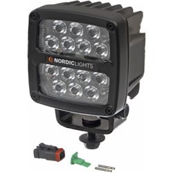Lampa robocza LED, kwadratowa, 50W 7000lm 12/24V przykręcana z wtyczką Deutsch 2-pin, światło skupione, 14 LED Scorpius PRO 445 