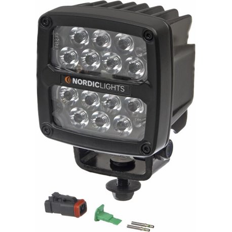 Lampa robocza LED, kwadratowa, 50W 7000lm 12/24V przykręcana z wtyczką Deutsch 2-pin, światło skupione, 14 LED Scorpius PRO 445 