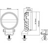 Lampa robocza LED, okrągła, 16W 1600lm 12/24V biała, przykręcana, 93x93x116.5 mm z wtyczką Deutsch 2-pin, światło rozproszone, 6