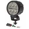 Lampa robocza LED, okrągła, 16W 1600lm 12/24V biała, przykręcana, 93x93x116.5 mm z wtyczką Deutsch 2-pin, światło rozproszone, 6