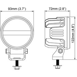 Lampa robocza LED, okrągła, 28W 2800lm 12/24V biała, przykręcana, 93x93x122 mm z wtyczką Deutsch 2-pin, światło rozproszone, 6 L