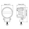 Lampa robocza LED, okrągła, 28W 2800lm 12/24V biała, przykręcana, 93x93x122 mm z wtyczką Deutsch 2-pin, światło rozproszone, 6 L
