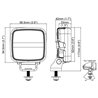 Lampa robocza LED, kwadratowa, 16W 1600lm 12/24V biała przykręcana z wtyczką Deutsch 2-pin, światło rozproszone, 6 LED Scorpius 