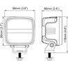 Lampa robocza LED, kwadratowa, 28W 2800lm 12/24V biała przykręcana z wtyczką Deutsch 2-pin, światło rozproszone, 6 LED Scorpius 