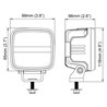Lampa robocza LED, kwadratowa, 28W 2800lm 12/24V biała przykręcana z wtyczką Deutsch 2-pin, światło rozproszone, 6 LED Scorpius 