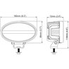 Lampa robocza LED, owalna, 16W 1600lm 12/24V biała, przykręcana, 160x95x118 mm z wtyczką Deutsch 2-pin, światło rozproszone, 6 L