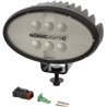 Lampa robocza LED, owalna, 16W 1600lm 12/24V biała, przykręcana, 160x95x118 mm z wtyczką Deutsch 2-pin, światło rozproszone, 6 L