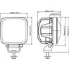 Lampa robocza LED, kwadratowa, 28W 1950lm 12/24V przezroczysta, przykręcana, 85x100x129 mm z wtyczką Deutsch 2-pin, światło rozp