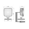 Lampa robocza LED kwadratowa, z przełącznikiem R23 22W 1600lm 12-24V 145x105x50 mm światło rozproszone, mocowana na magnes, Wese