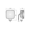 Lampa robocza LED kwadratowa, R23 22W 1600lm 12-24V 129x105x50 mm światło rozproszone, przykręcana Wesem